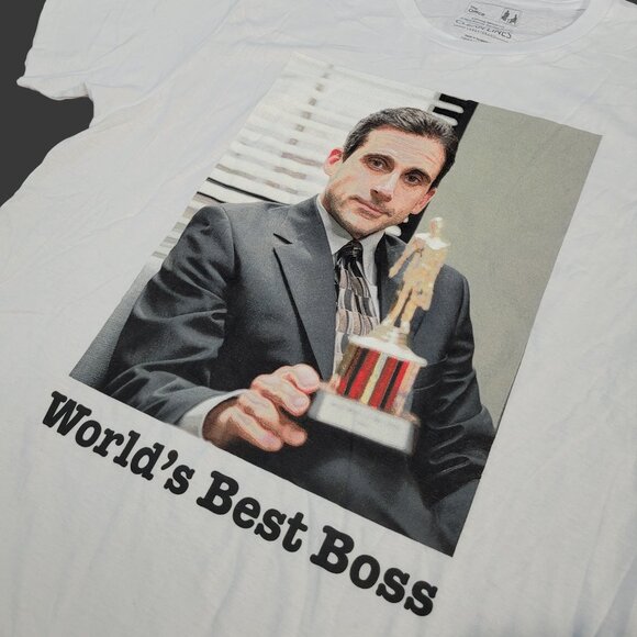 The Office "World's Best Boss" White Graphic T-Shirt - Picture 2 of 4